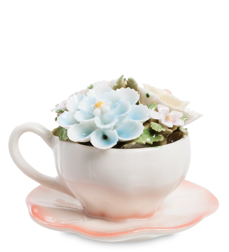 Статуэтка Весенние цветы в чашке Pavone CMS-33/42, фотография сбоку