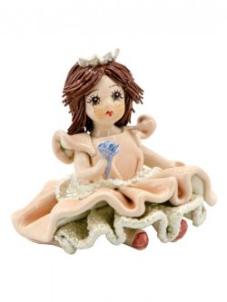 Фарфоровая статуэтка Кукла принцесса в розовом платье