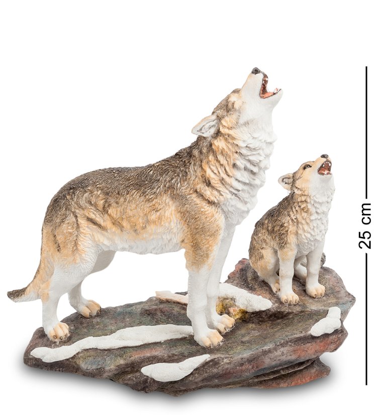 Статуэтка Волк с детенышем Veronese WS-708