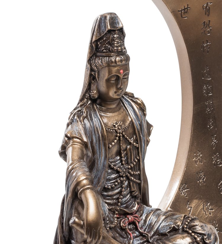 Статуэтка Гуаньинь - богиня милосердия с полумесяцем Veronese WS-596, портретный вид