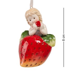 Колокольчик из керамики Девочка - Клубничка