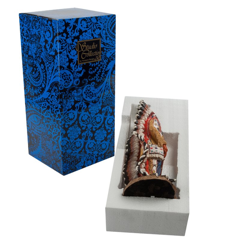 Статуэтка Индеец - Воин с ружьем Veronese WS-724, упаковочный вид