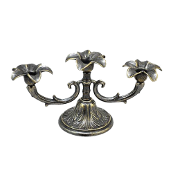 Канделябр на 3 свечи Медные Цветы