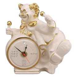 Часы из керамики Клоун с барабаном