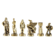 Шахматы на патинированной доске Древняя Спарта Manopoulos MP-S-16-28-MTIR, золотые фигуры