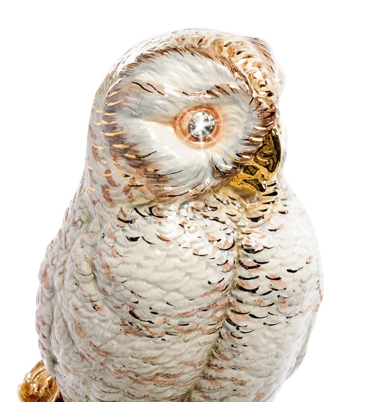 Статуэтка Полярная Сова с кристаллами Сваровски Ahura, фотография крупным планом