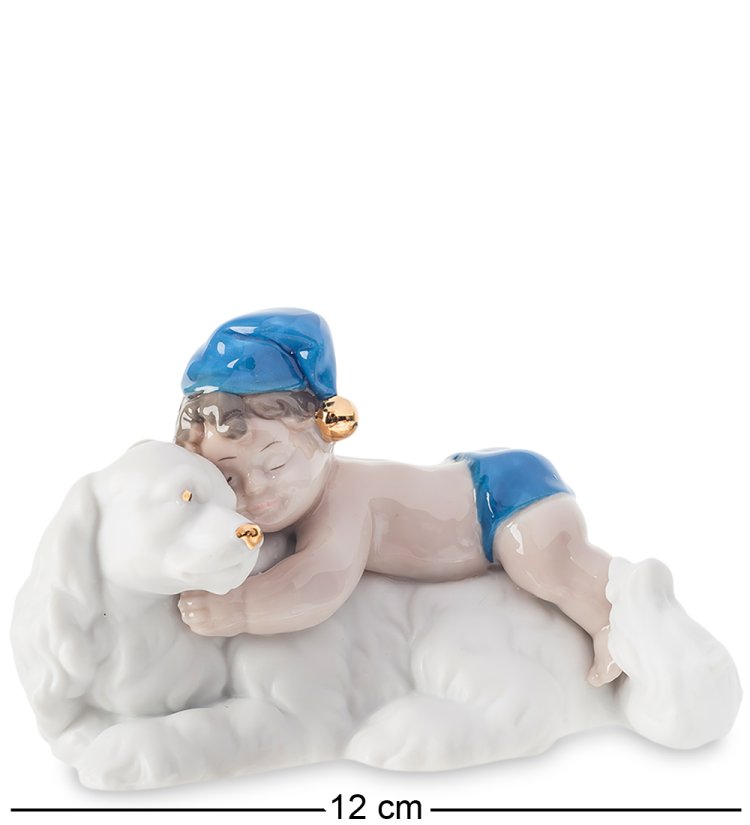 Статуэтка из бисквитного фарфора Мальчик на собачке Празднуем вместе Pavone JP-47/ 12