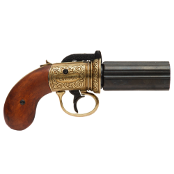 Макет Револьвера Пепербокс, Англия 1840 года, золотой