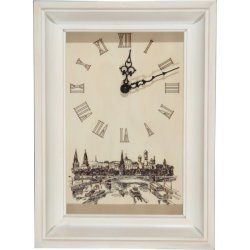 Белые Настенные часы из дерева Старая Москва