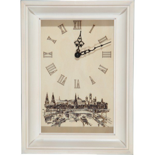 Белые Настенные часы из дерева Старая Москва Бриг Ч-7-1