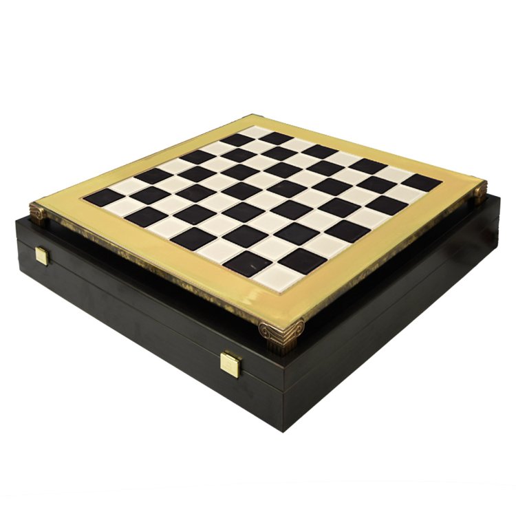 Шахматы Византийская Империя, Черно-белая доска Manopoulos MP-S-1-20-BLA, фотография доски на коробке