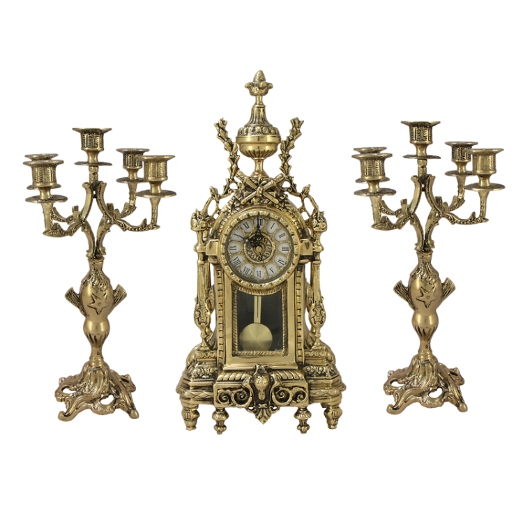 Каминные часы Дон Луи c маятником и канделябрами Bello De Bronze BP-2701928-D