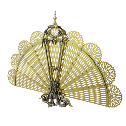 Защитный каминный Экран Павлин, золотой