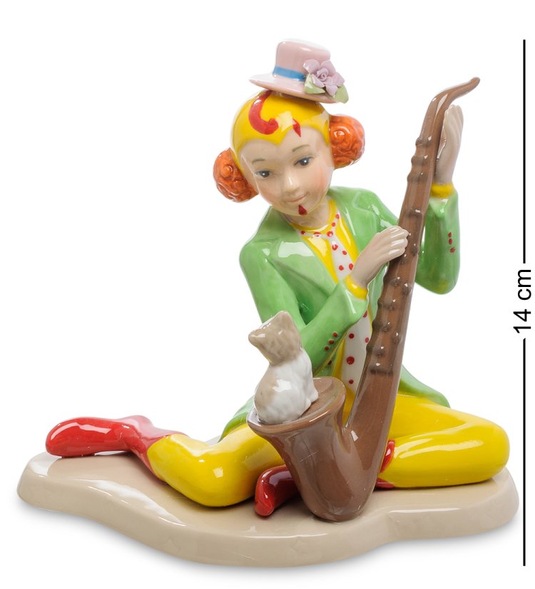 Статуэтка из фарфора Клоунесса с саксофоном Pavone CMS-23/63