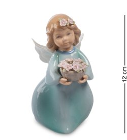 Статуэтка из фарфора Ангел с корзинкой цветов