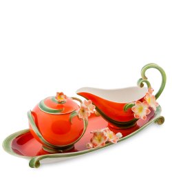 Набор сахарница и молочник из фарфора Кливия