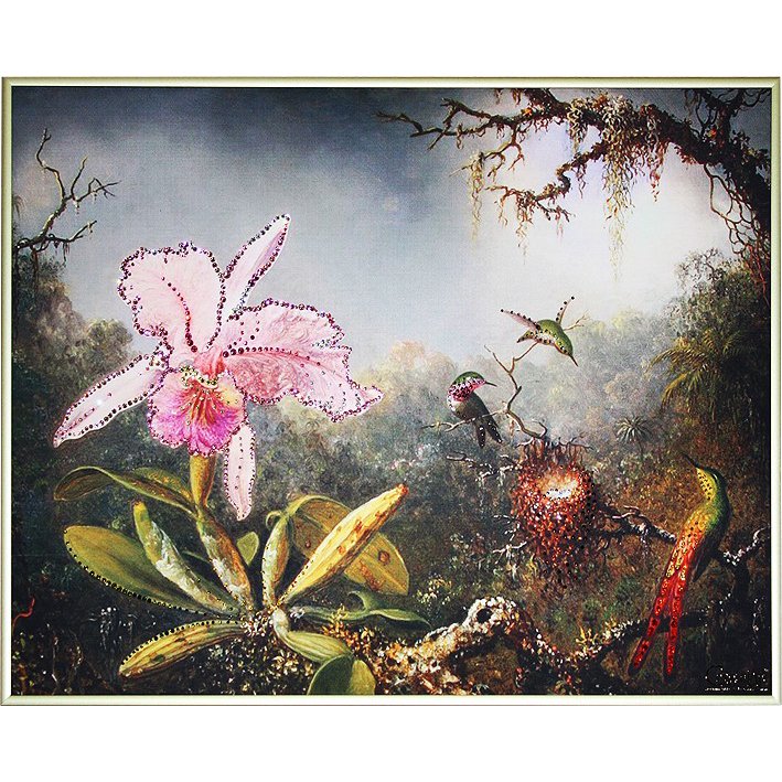 Картина Загадочный лес c кристаллами Swarovski