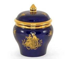 Шкатулка из керамики в форме вазы коллекция Amante blu