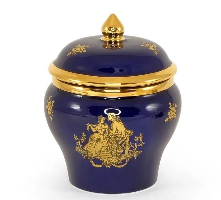 Шкатулка из керамики в форме вазы коллекция Amante blu Migliore De Luxe 26399