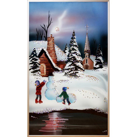 Картина Детские забавы c кристаллами Swarovski