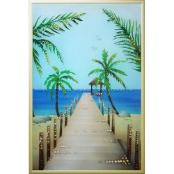 Картина Гавайский пляж c кристаллами Swarovski