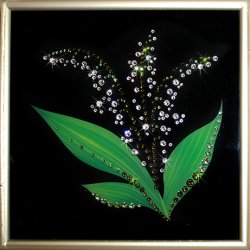 Картина Ландыши 2 c кристаллами Swarovski