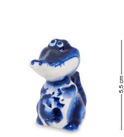 Статуэтка Крокодильчик Голубая гжель