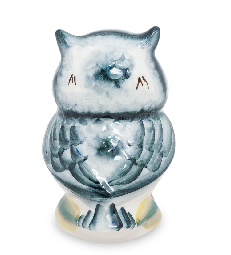 Статуэтка Сова Цветная гжель ГЛ-270, фотография со спины