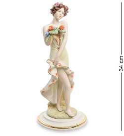 Статуэтка из керамики Девушка с букетиком цветов, 34 см