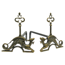 Дровница для камина Драконы под бронзу