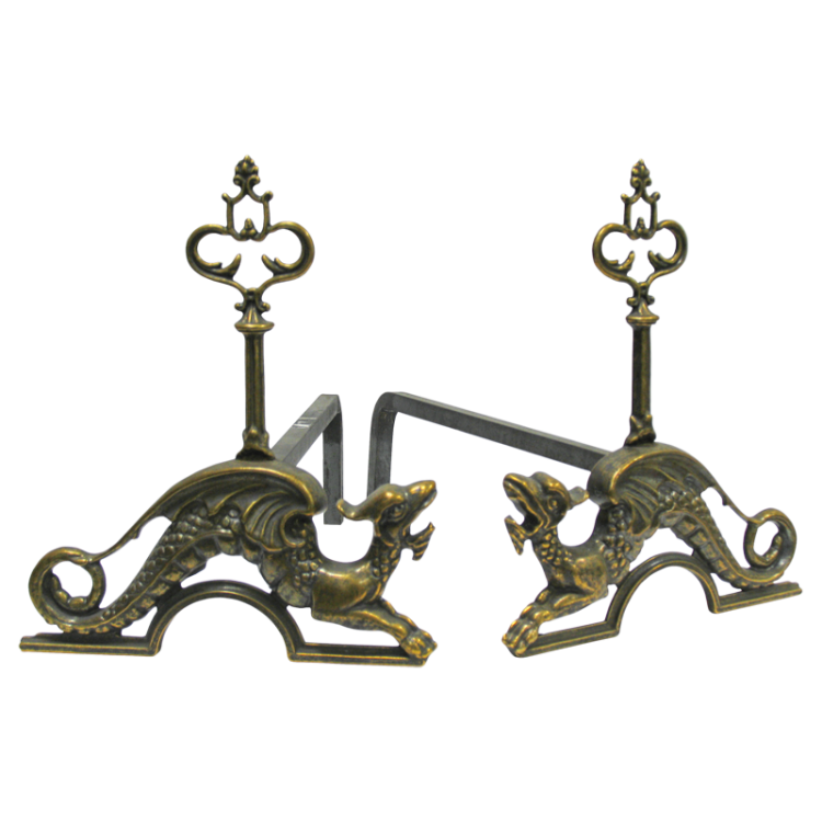 Дровница для камина Драконы под бронзу Alberti Livio AL-82-067-ANT