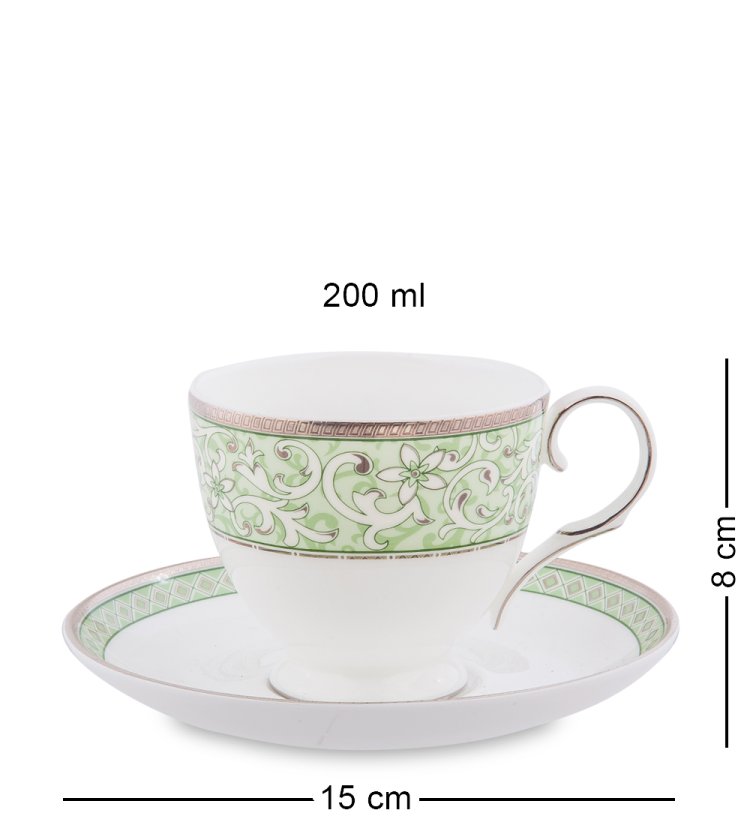 Чайный набор на 4 персоны из фарфора Аделина Pavone JK- 61, фотография чайной пары