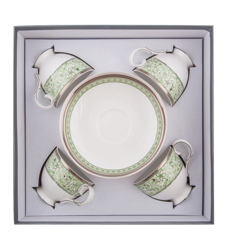 Чайный набор на 4 персоны из фарфора Аделина Pavone JK- 61, фотография в упаковке