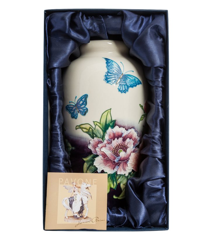Настольная Ваза из фарфора для Цветов Гвоздики Pavone JP-247/17, фотография в упаковке