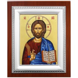 Икона Христос Вседержитель в деревянной рамке