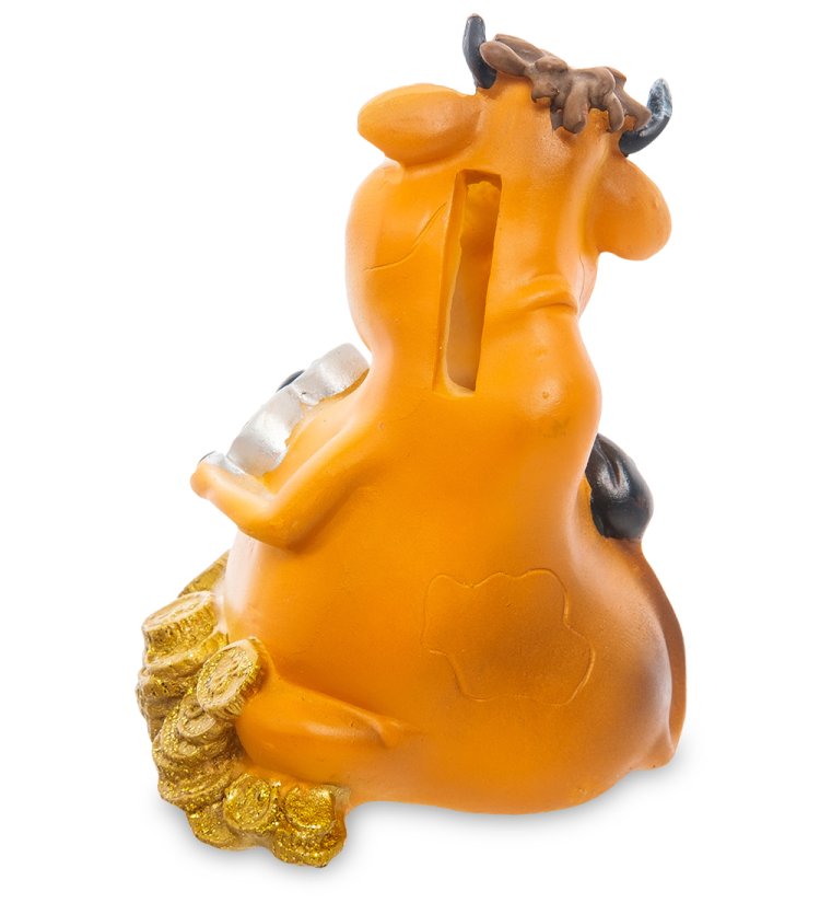 Копилка Бык знак зодиака Козерог символ 2021 года AF-1004/ 1, фотография со спины