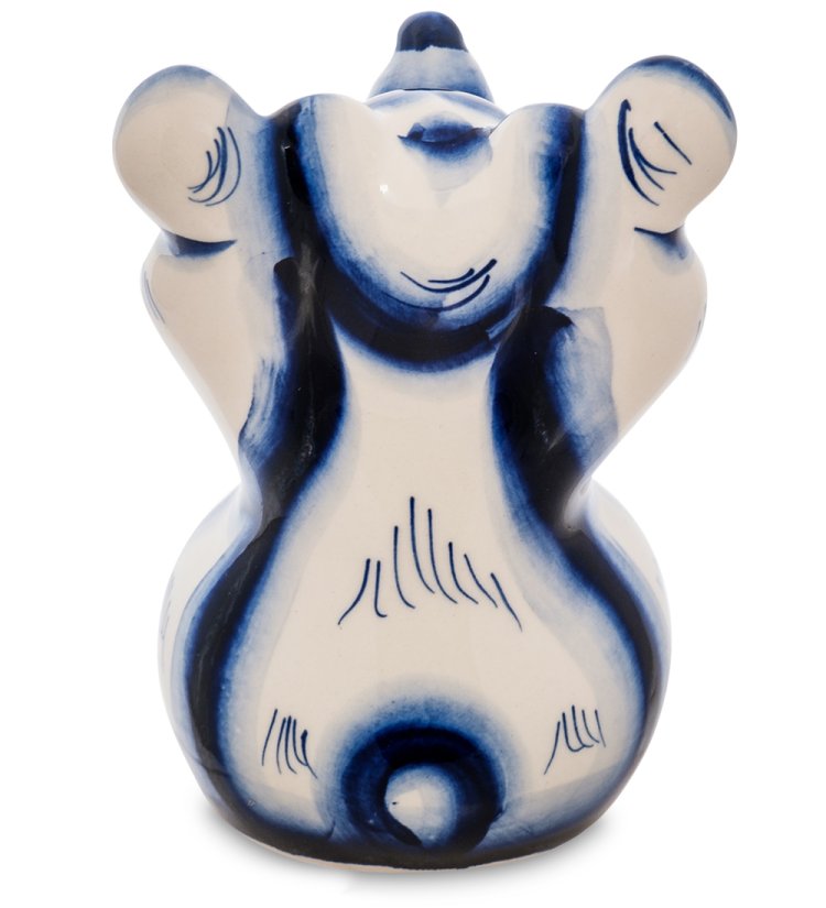 Фигурка Медведь Голубая гжель ГЛ-229, фотография со спины