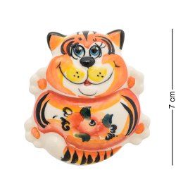 Магнит Котик Цветная гжель