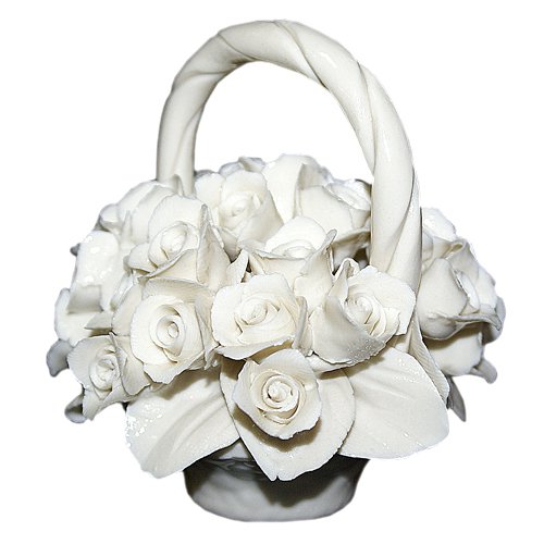 Цветы из фарфора корзина с Розами