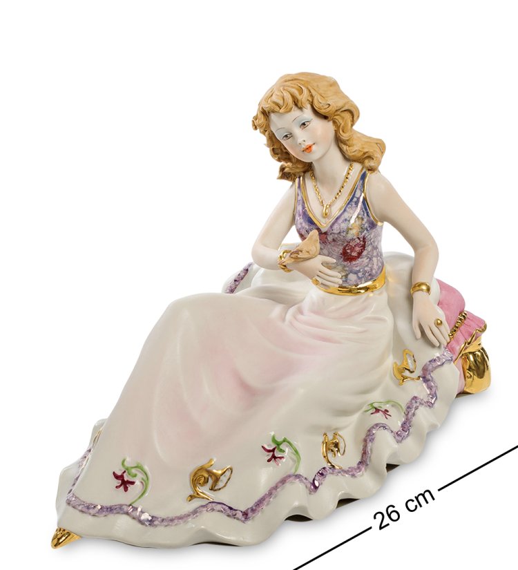 Статуэтка из керамики Девушка с птичкой Sabadin Vittorio SV- 16