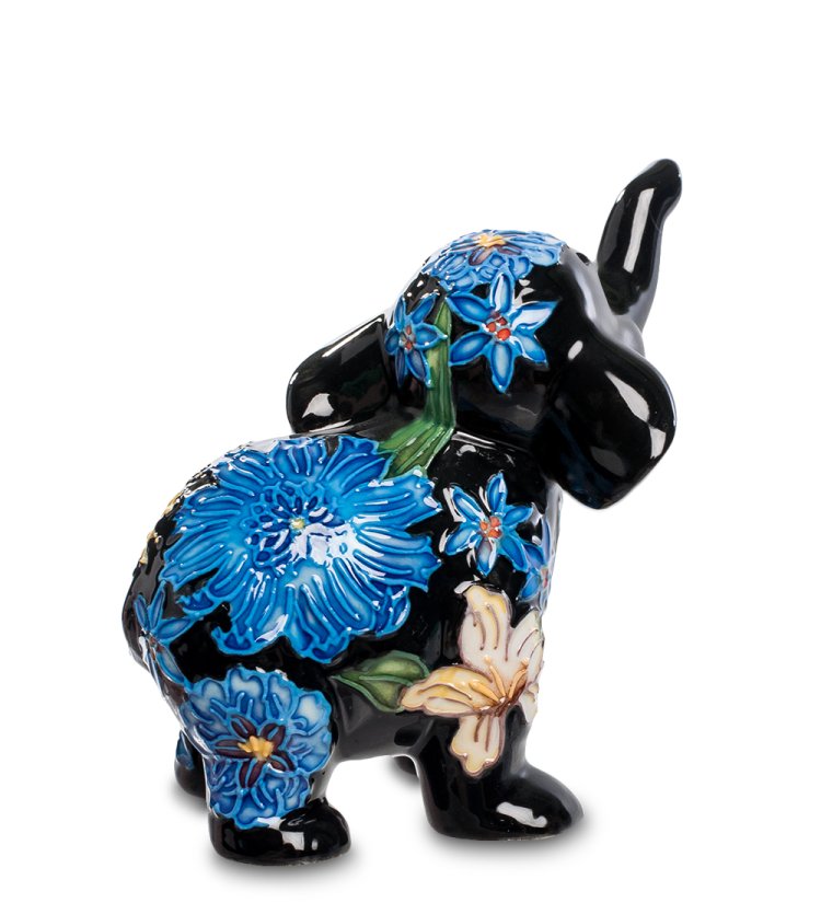 Статуэтка из фарфора Маленький Черный Слоненок Pavone JP-670/ 12, фотография со спины
