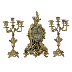 Каминные часы из бронзы с канделябрами Сильва
