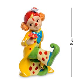 Статуэтка из фарфора Клоунесса с цветком