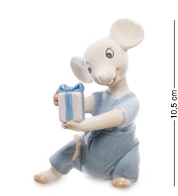 Статуэтка из фарфора Мышонок с подарком