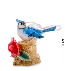 Подвесная фигурка из фарфора Птичка Лазоревка