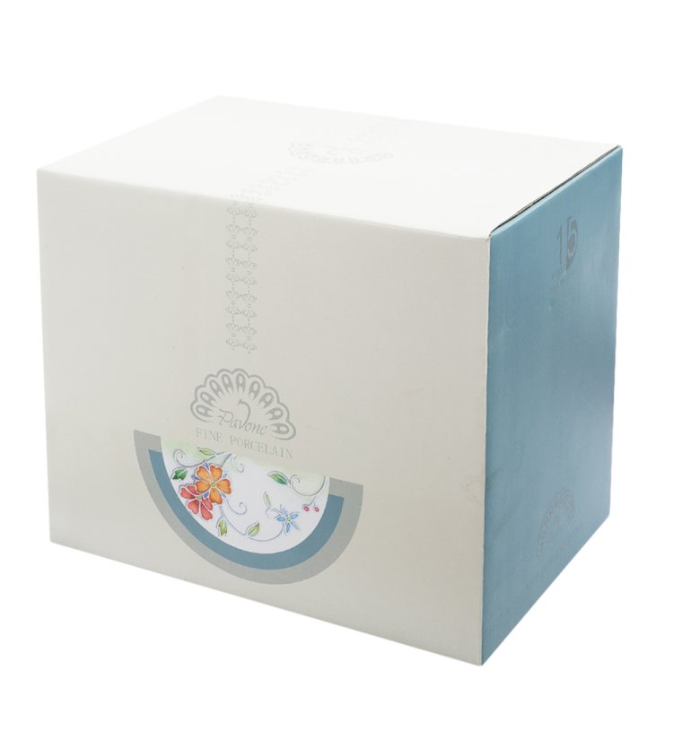 Чайный сервиз на 6 персон из фарфора Цветущая сакура Pavone JS-01, фотография коробки