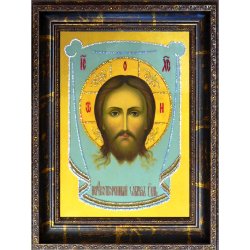 Икона с кристаллами Swarovski - Спас Нерукотворный