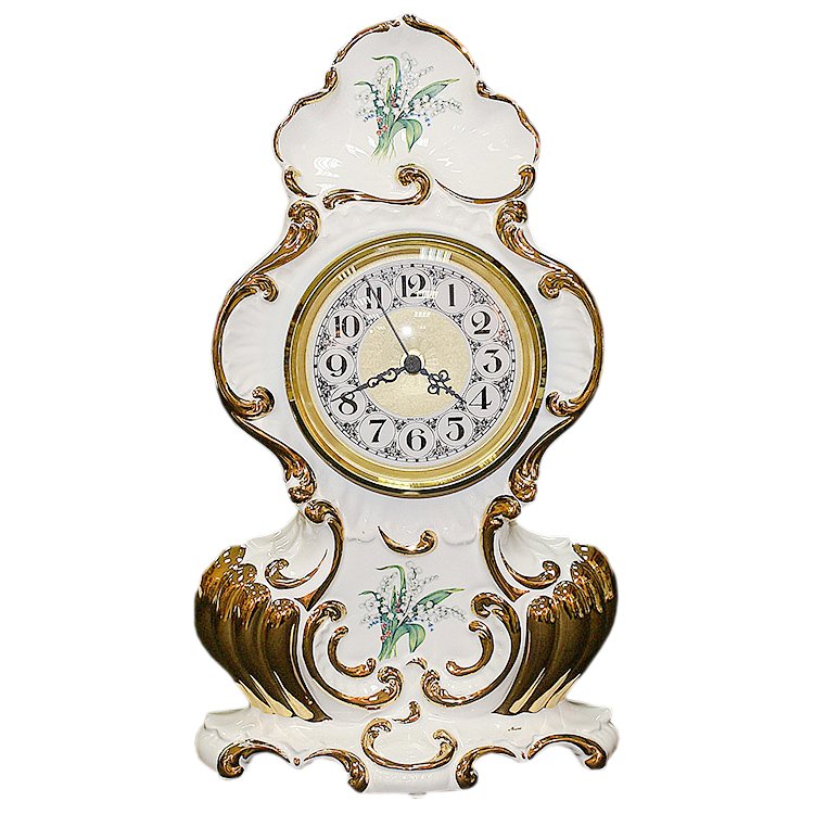 Керамические часы в стиле Барокко Ландыши