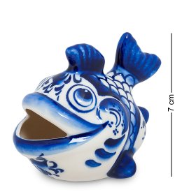 Статуэтка Большая Рыба Голубая гжель