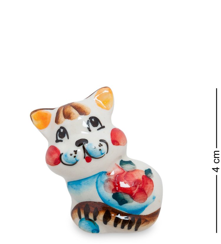 Фигурка Кот Лапик Цветная гжель ГЛ-181